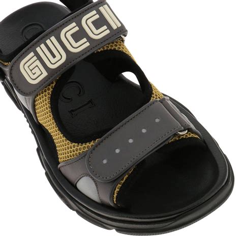 gucci black leather gg sandals|Gucci leather sandals for men.